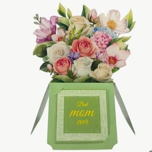 Floral Best Mom Ever Pop Up Card